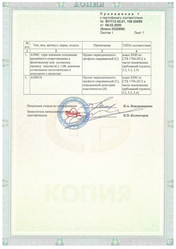 2020.02.06 Большой Камень - Приложение к сертификату - Прокат арматурный для железобетонных конструкций периодического профиля.